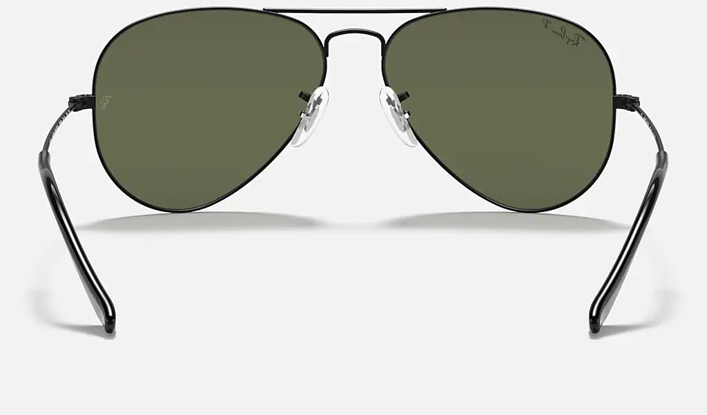 Ray ban aviator top black frame green lens